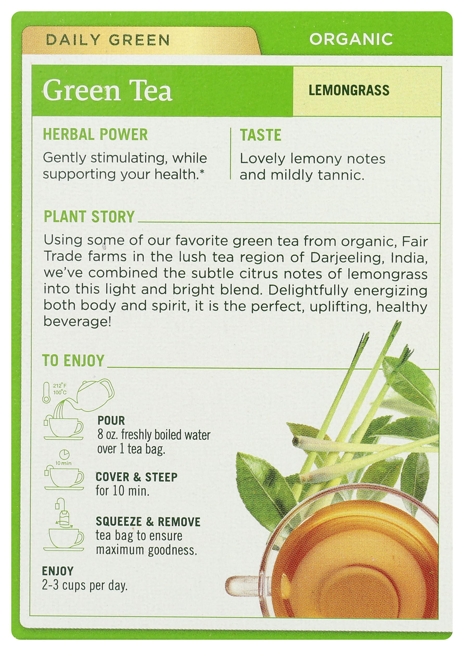 Traditional Medicinals Organic Green Tea Lemongrass, 16 ct