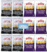 Boulder Canyon |Variety 12 Pack | 6 Sea Salt & Cracked Pepper, 6 Malt Vinegar & Sea Salt | Kettle Style Potato Chips| 1.5 Ounce | Pack of 12 Bundled