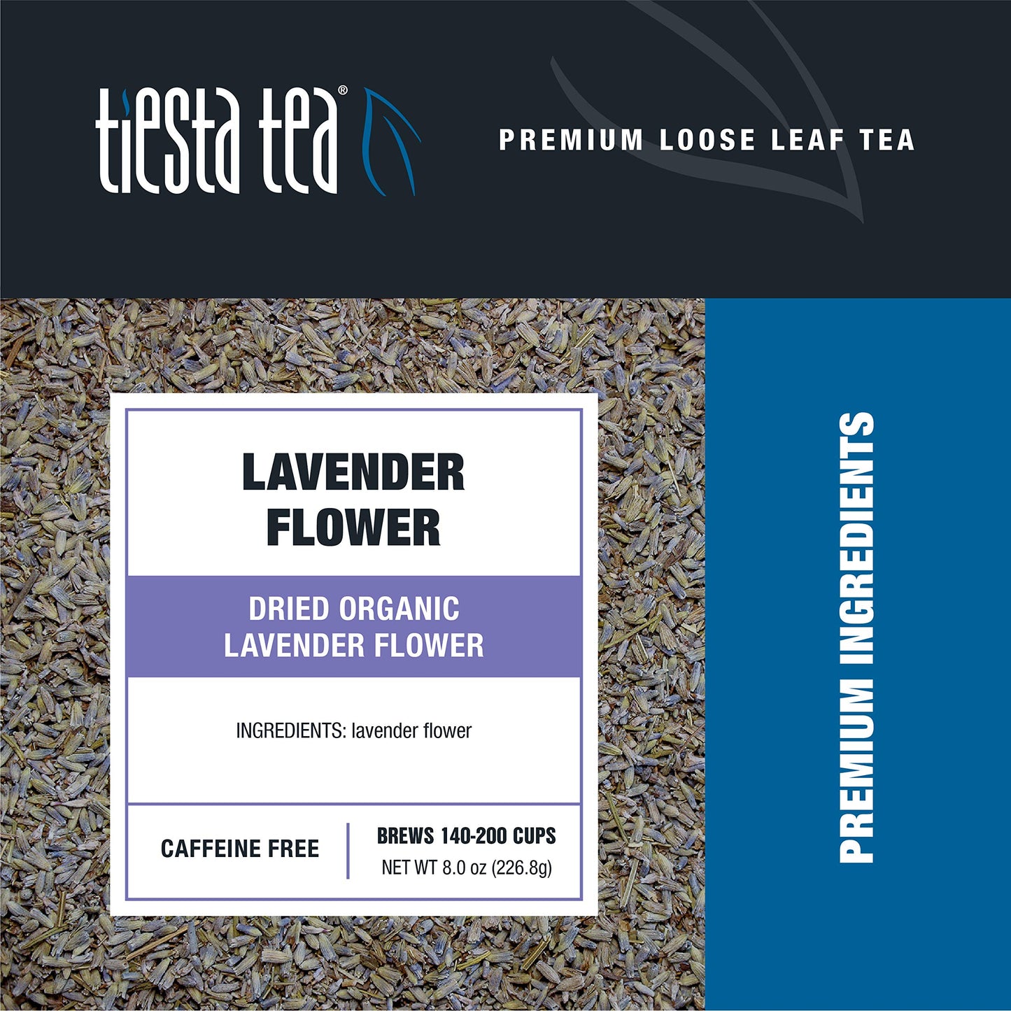 Tiesta Tea - Dried Organic Lavender Flower, Loose Leaf, Premium Non-Caffeinated Blend, Make Hot or Iced, Raw Edible Lavender Buds, Rich Flavors, 8oz