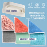 Don Aslett’s Scrub & Switch Combo Set | Dual-Sided Scrub, Clean, and Polish Sponges Included | Handheld Tool for Extra Scrubbing Power | Reusable