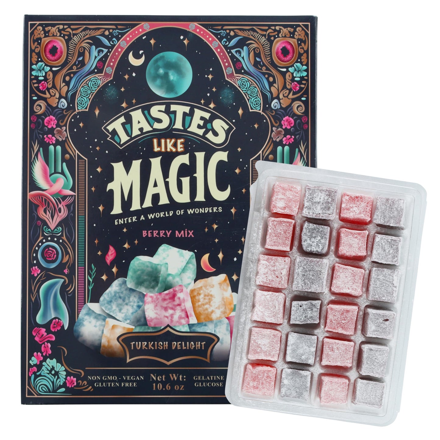 Turkish Delight, Berry Mix, Vegan, Gluten Free, Non-GMO, 10.6 oz Strawberry, Raspberry, Blackberry, Blueberry Turkish Delight