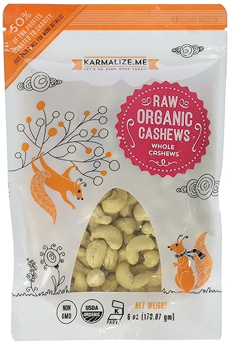 KARMALIZE.ME Organic Raw Cashews, 0.02 Pound