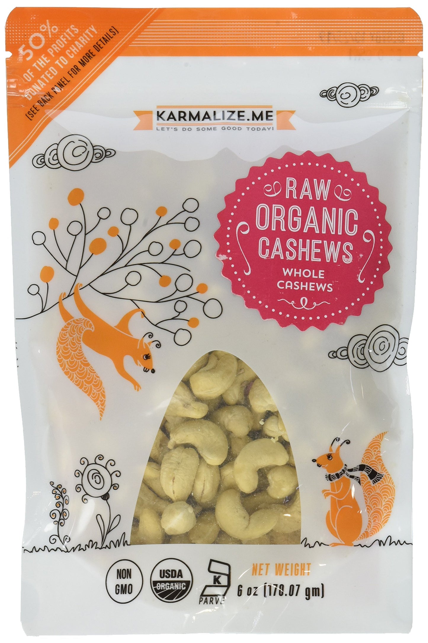KARMALIZE.ME Organic Raw Cashews, 0.02 Pound