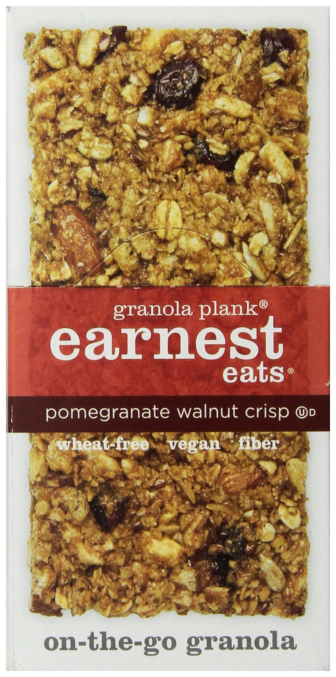 Earnest Eats Vegan Granola Planks High in Fiber, Omega-3s and Protein - Pomegranate Walnut Crisp - (Case of 6 - 3oz)