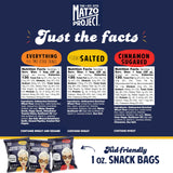 Matzo Chips, Variety Pack of 24 Snack Bags, 1 Oz., 6 of Each Flavor (Everything, Salted, Cinnamon Sugared) from The Matzo Project, Kosher (But Not