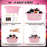MELLBAY Halloween Boo Gift Basket, Pink Boo Trick or Treat Buckets