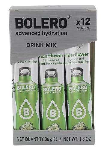Bolero- Sugar Free Drink Mix Packets Elderflower Fruit Flavors | Powdered Flavored Water Packets | 36 Singles Sticks On The Go Packets
