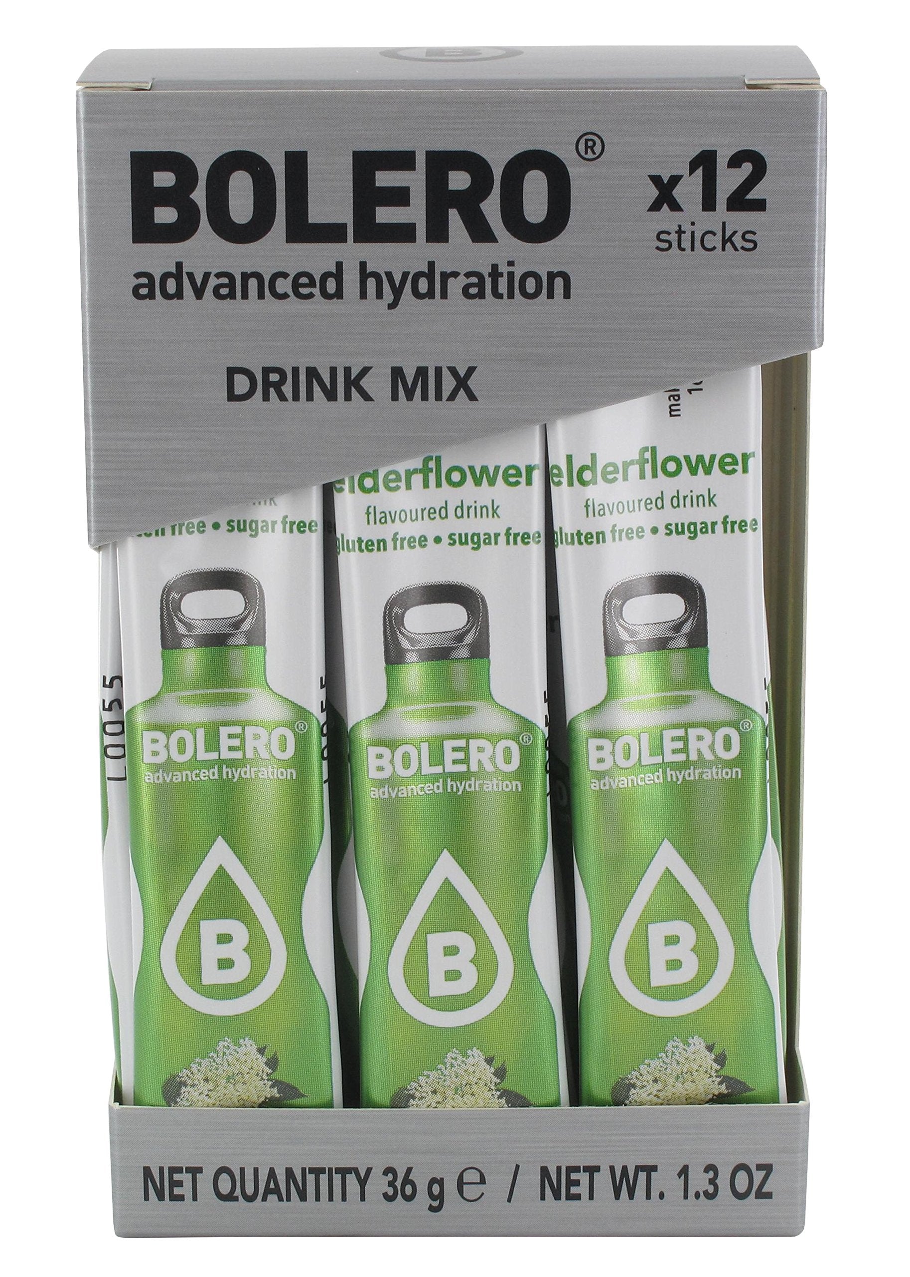 Bolero- Sugar Free Drink Mix Packets Elderflower Fruit Flavors | Powdered Flavored Water Packets | 36 Singles Sticks On The Go Packets