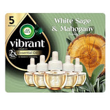 Air Wick Plug in Scented Oil Refill, 5ct, White Sage & Mahogany, Air Freshener, Essential Oils
