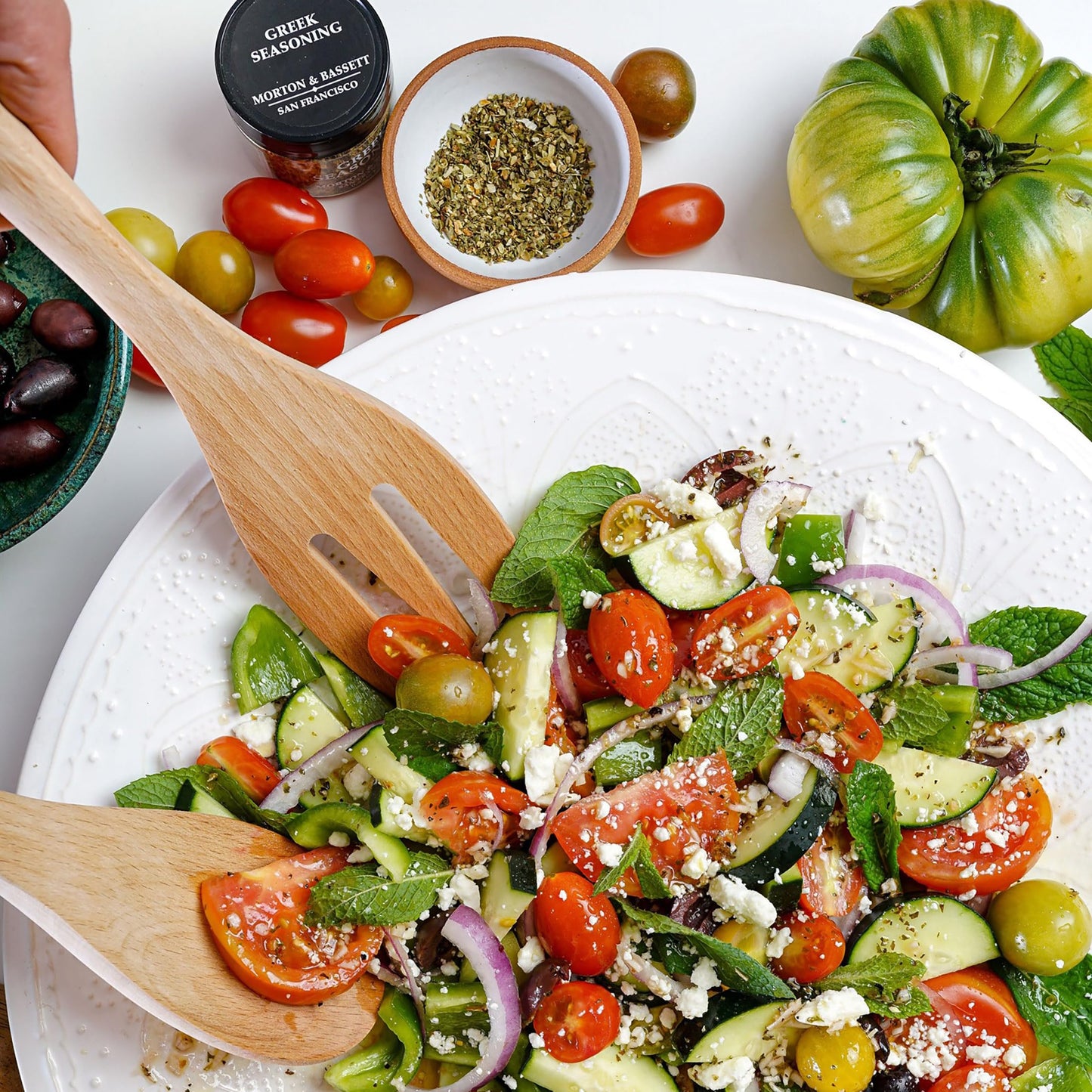 Morton & Bassett Greek Seasoning | Mediterranean Herb Blend for Meats, Salads & Veggies | Gluten Free, Salt Free, Non-GMO | 0.8 oz Jar
