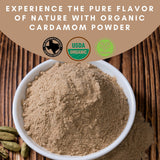 SPICY ORGANIC Cardamom Powder for Culinary Delights - Bulk Pack 15 LBS (240 oz) - Perfect for Flavoring Coffee, Baking, and Cooking - USDA Organic