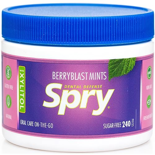 Spry Berry Blast Xylitol Mints, Sugar-Free Candy for Oral Health, Dry Mouth, Saliva Production, Bad Breath, 240 Pieces (Pack of 1)
