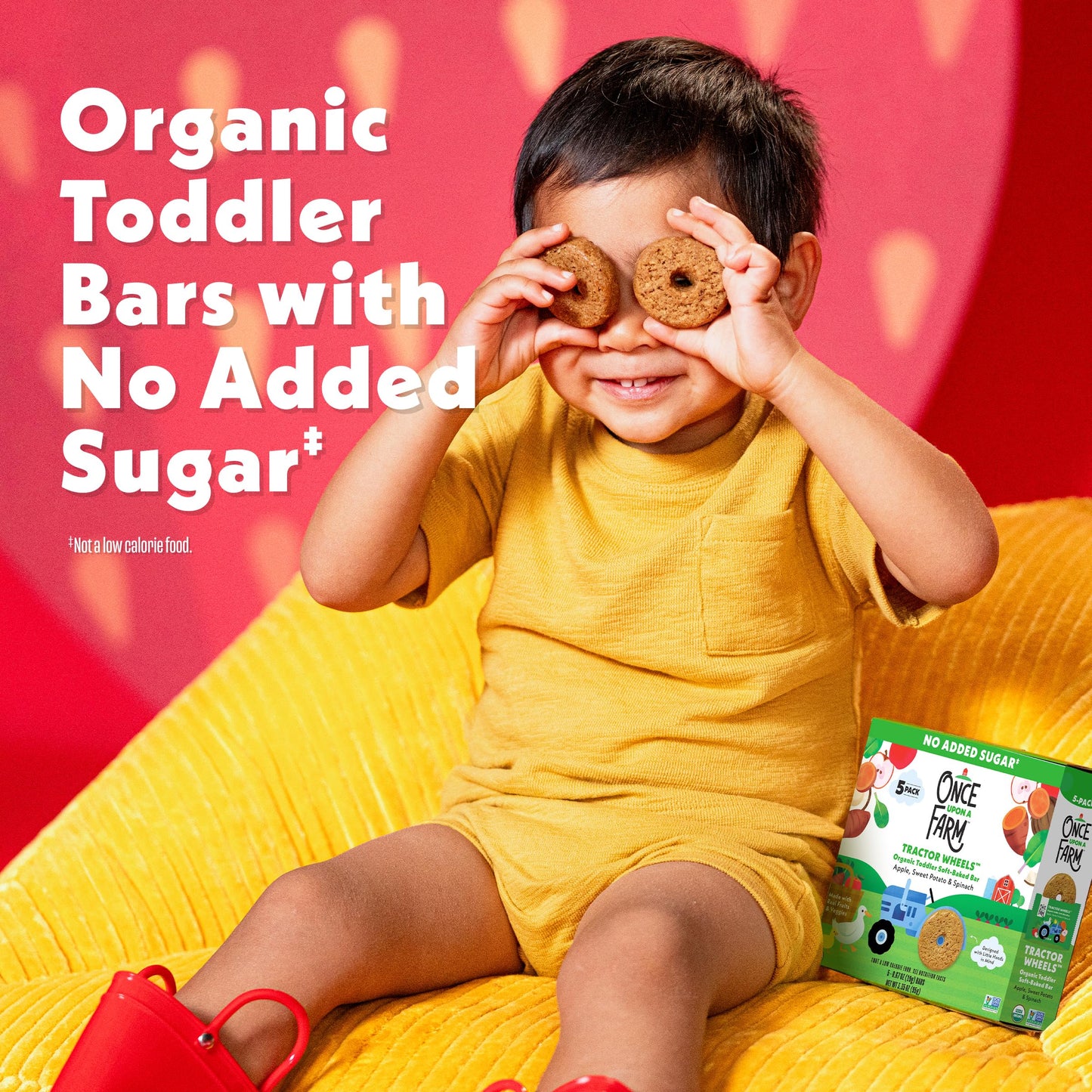 Once Upon a Farm Organic Tractor Wheels Toddler Bar, Apple, Sweet Potato & Spinach
