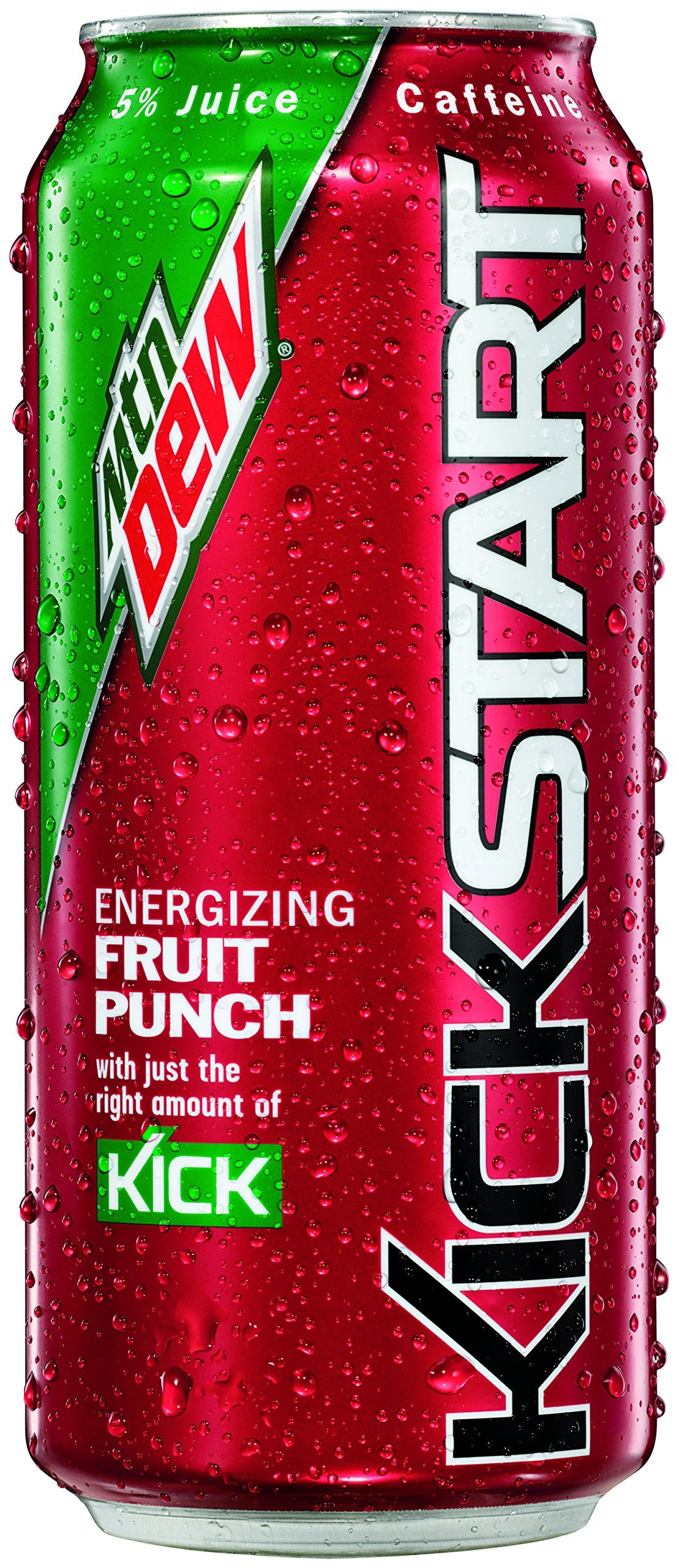 Mountain Dew Kickstart Sparkling Juice Beverage, Fruit Punch, 16 Ounce (Pack of 4)