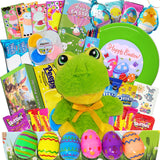 Prefilled Easter Basket for Kids - Easter Care Package with Toys & Activities, Frog Gift Box, Pre-Made Easter Basket Stuffers