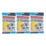 Brioschi Lemon Flavored Effervescent Fizzy Digestive Italian Candies, 5.29 oz (Pack of 3) bags
