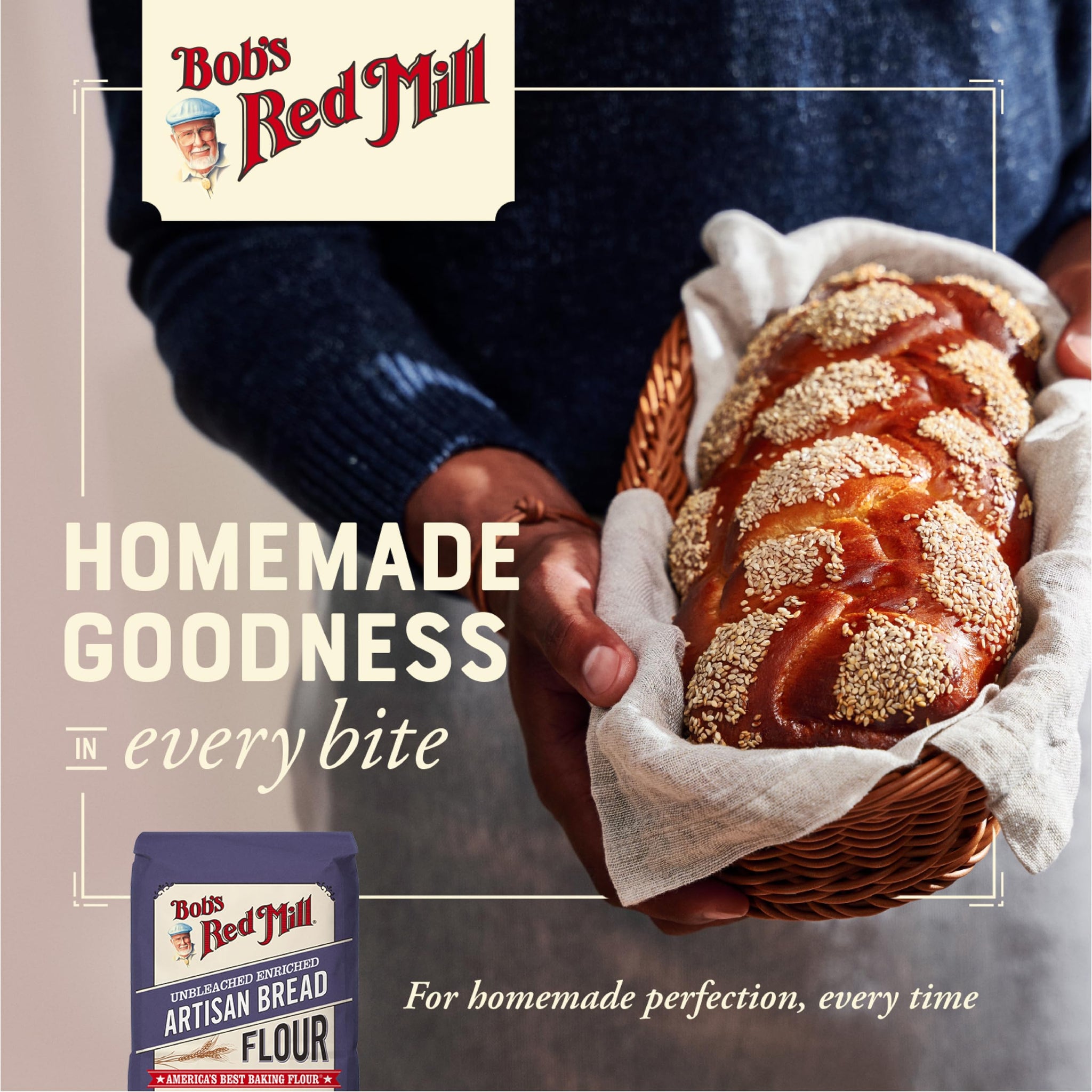 Bob's Red Mill Artisan Bread Flour, 5lb (Pack of 1) - Vegan, Kosher, Unbleached, Unbromated