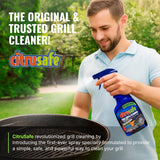 CitruSafe Grill Cleaning Kit - BBQ Grill Cleaner (16oz) and BBQ Grill Scrubber with 3 Heavy Duty Replaceable Scrubber Pads - Formulated to Safely