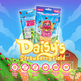 Bubblegum Kids Daisy's Strawberry Field Sugar Free Gum | Strawberry Flavor Sugarless Gum with Xylitol | Low Calorie Candy Alternative for Kids