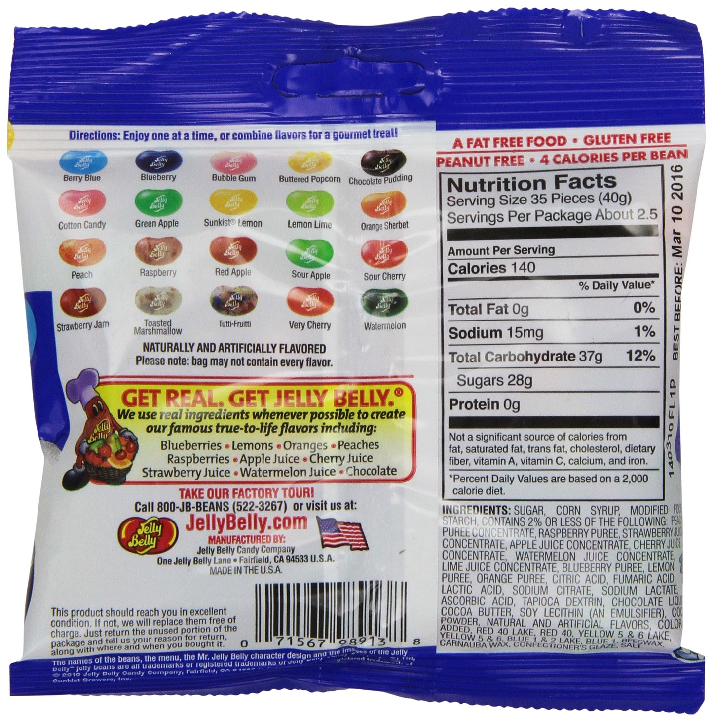 Jelly Belly Kids Mix Jelly Beans, 20 Kid-Friendly Flavors, 3.5-oz, 12 Pack