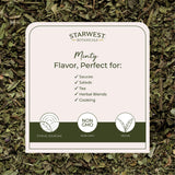 Starwest Botanicals Spearmint Leaves - Loose Leaf Herb for Tea, Dried Spearmint Leaf for Herbal Blends, Cut & Sifted, Certified Kosher - Bulk 1 lb Bag