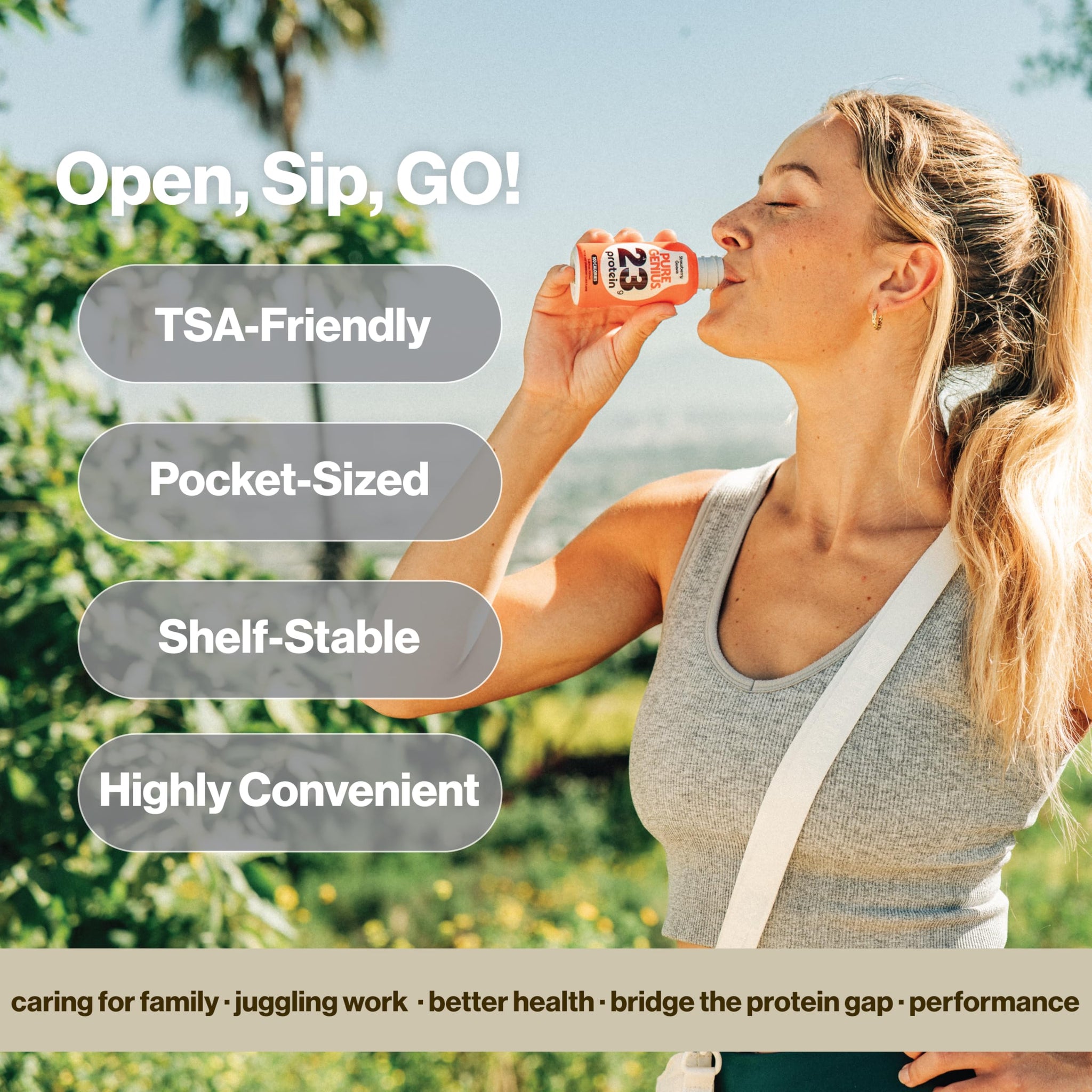 Pure Genius 23g Protein Shot Drink | 100 Calories, No Sugar, No Fat, Whey & Collagen, Gluten Free, Keto Friendly, No Artificial Flavors or Sweeteners