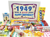RETRO CANDY YUM ~ 1949 77th Birthday Gift Box of Nostalgic Candy Assortment from Childhood for 77 Year Old Men and Women Born 1949 Jr
