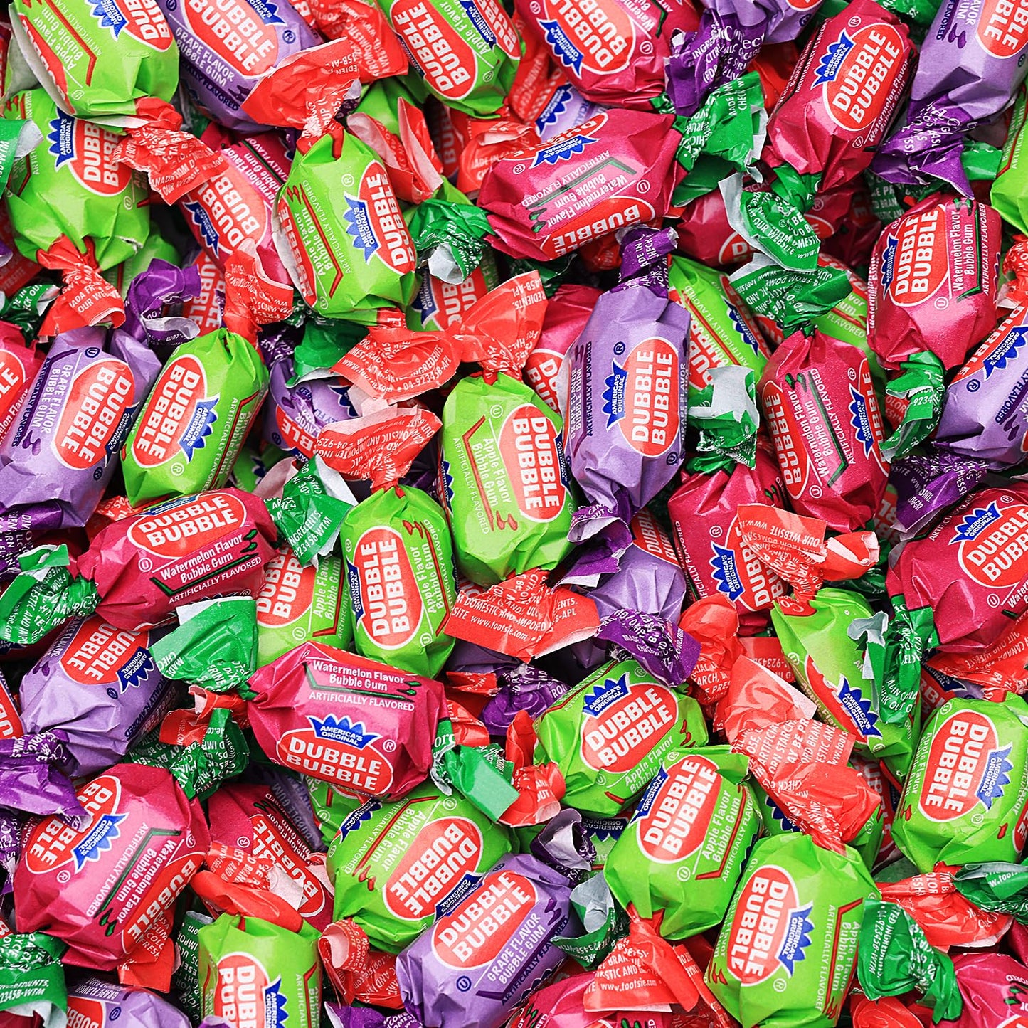 Bubblegum - 12 OZ Bag - Chewing Gum for Kids- Grape, Apple, Watermelon - Individually Wrapped - Great for Party Favors, Goody Bags, Pinata Stuffer