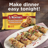 El Monterey Beef, Bean and Cheese flavor Chimichangas, 8 Ct