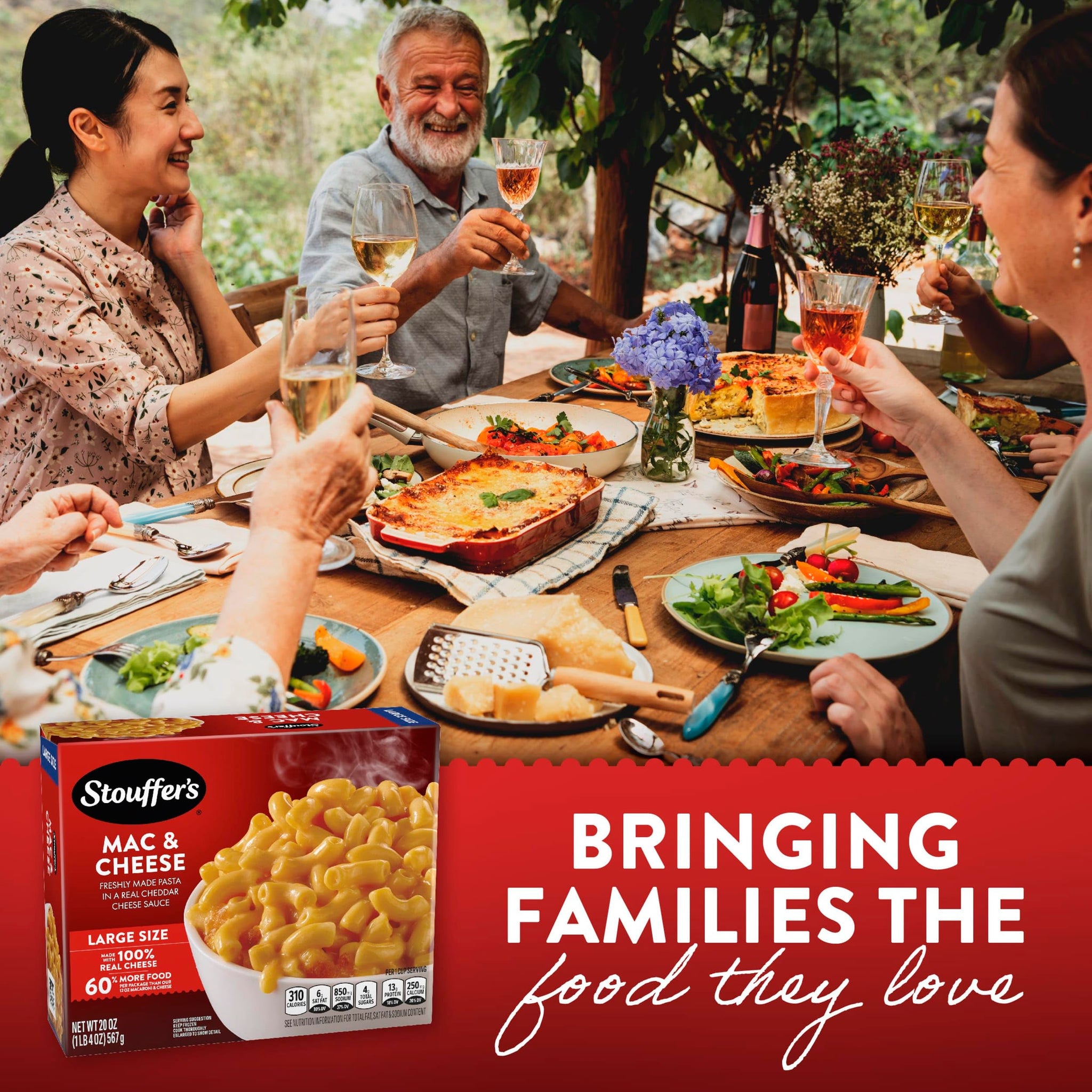 Stouffer's Macaroni And Cheese, Large Size, Oven Or Microwave Dinner, Easy Frozen Dinners