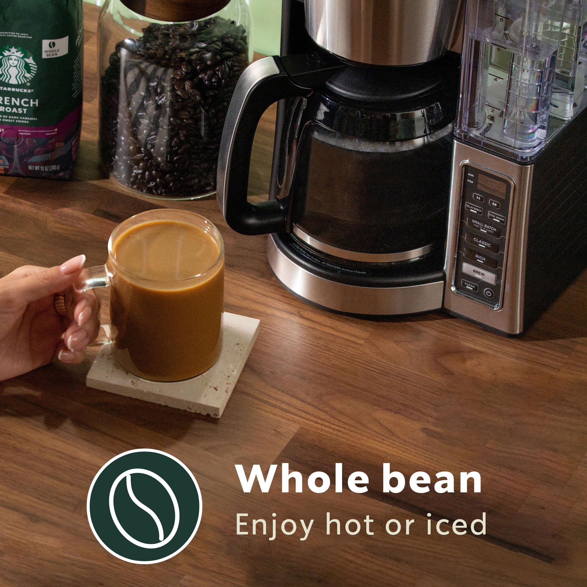 Starbucks Whole Coffee Beans, Dark Roast Hot or Iced Coffee, French Roast, 12 oz