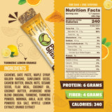 Organic Real Food Bars (Turmeric Lemon Orange) Grain Free - Paleo Friendly - Non-GMO, Gluten Free, Vegan, Nutrition Bars, Super Food Energy Bars