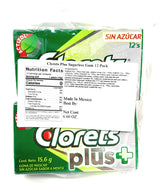 Clorets Plus Sugarless Gum 12pk-Mint Flavor (12 pieces of gum per pack)