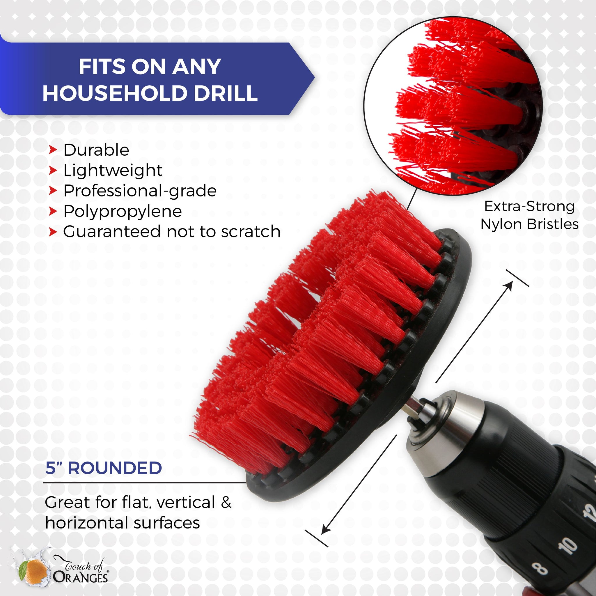 Bring It On Cleaner Water Spot Remover 32oz Plus 5 Inch Drill Scrub Brush