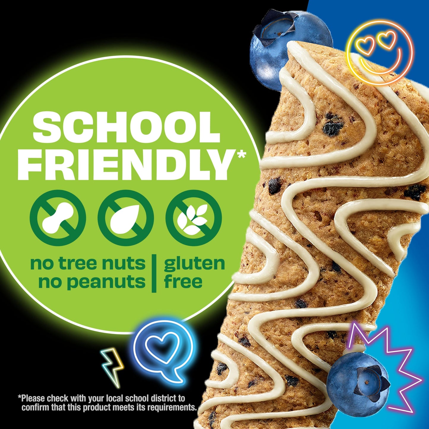 KIND Kids Granola Bars, Blueberry Muffin, Gluten Free, Low Sodium, Peanut and Tree Nut Free Snacks, 5g Protein, 5 Count