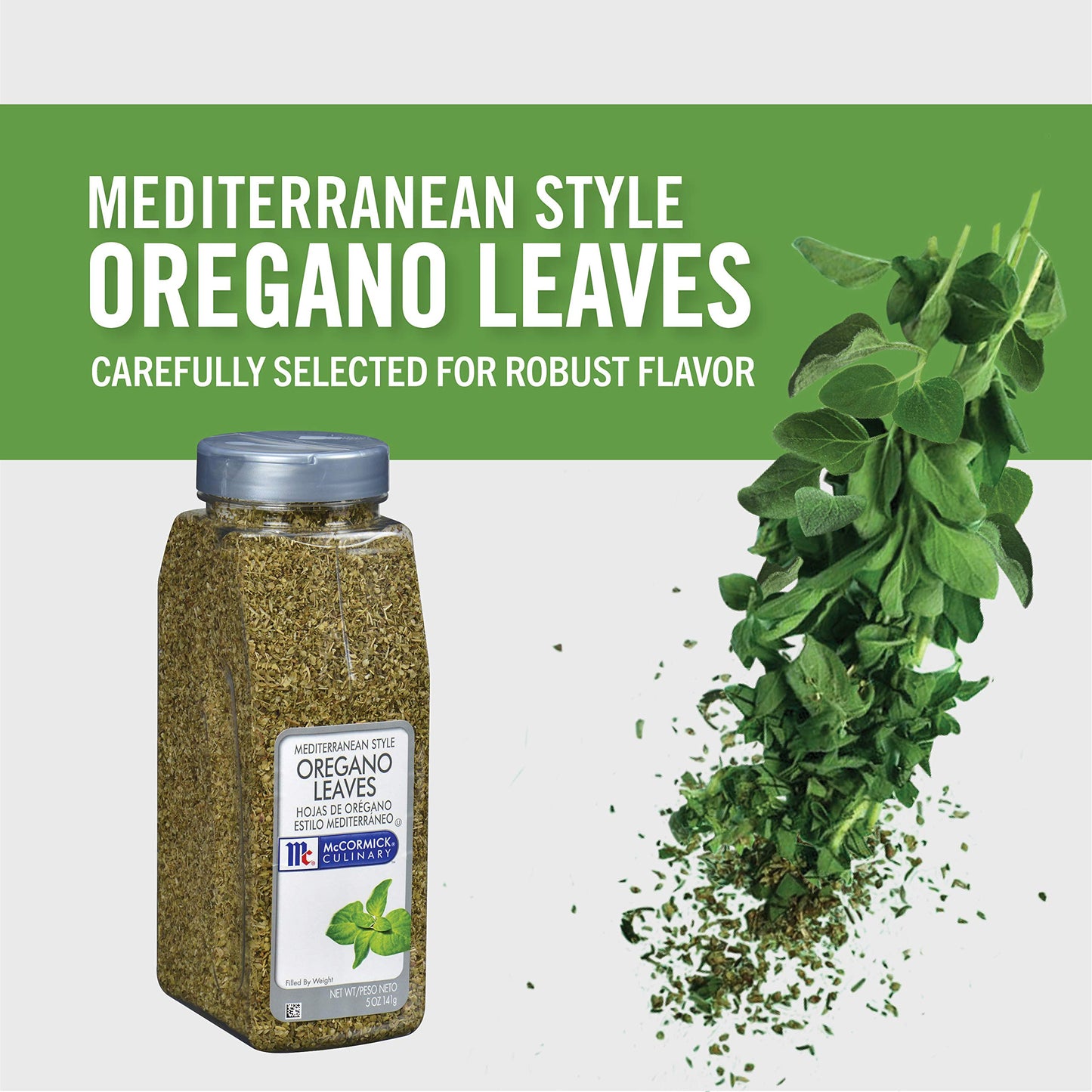 McCormick Culinary Mediterranean Style Oregano Leaves, 5 oz - One 5 Ounce Container of Dried Oregano Leaves, Best on Pizza, Soup, Greek Salads