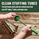 LEM Products Silicone Dual-Head Stuffing Tube Cleaning Brush, Bottle Brush, Green, 12"