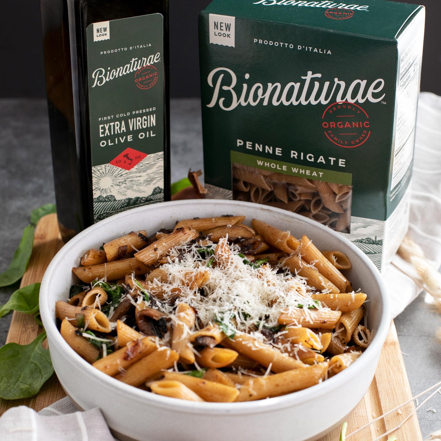 Bionaturae Penne Rigate Pasta Noodles - Whole Wheat Pasta, Kosher Certified, High Protein, Non-GMO Verified, USDA Certified, Whole Wheat Penne, Penne