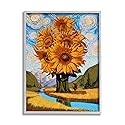 Stupell Industries Giant Sunflower Stalk Country Side Landscape Spiral Sky Framed Wall Art, Design by Thomas Fluharty