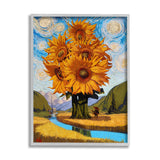 Stupell Industries Giant Sunflower Stalk Country Side Landscape Spiral Sky Framed Wall Art, Design by Thomas Fluharty