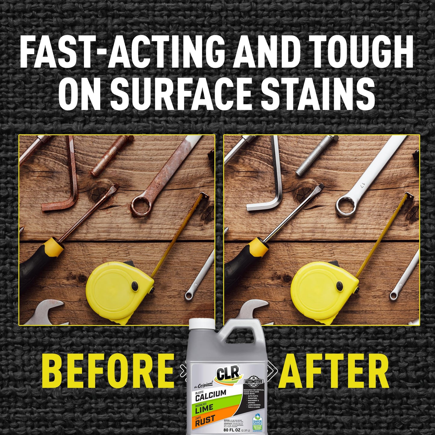 CLR Brands® Automotive Calcium, Lime & Rust Remover, Cleaner for Multiple Surfaces, EPA Safer Choice Certified, Ammonia, Phosphate and Bleach Free