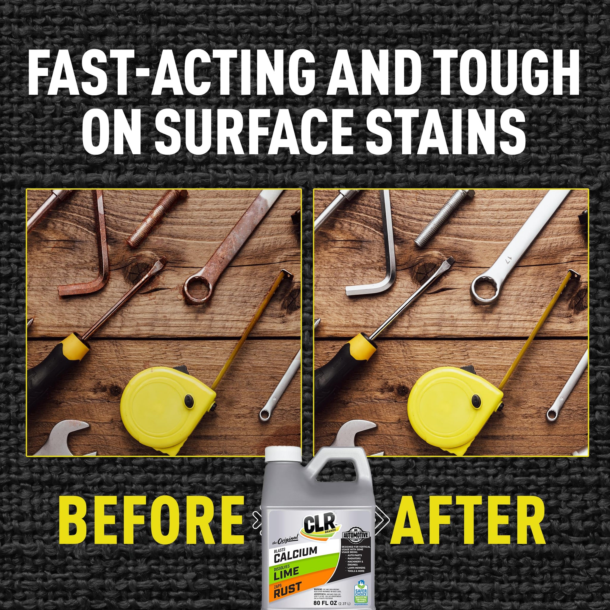 CLR Brands® Automotive Calcium, Lime & Rust Remover, Cleaner for Multiple Surfaces, EPA Safer Choice Certified, Ammonia, Phosphate and Bleach Free