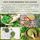 Hanan Moringa Tea Bags - Energy & Immunity Boost, Superfood Herbal, Caffeine-Free, Eco-Conscious 25-Count Resealable Pack