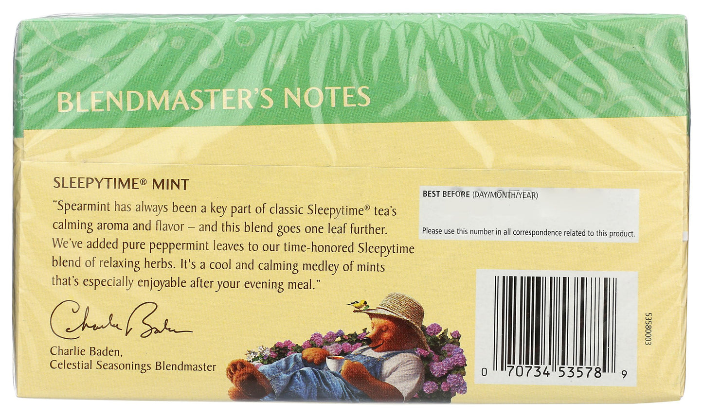 Celestial Seasonings Tea Sleepy time Mint 20 Bag, 20 ct
