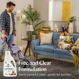 BISSELL Free & Clear OXY Carpet Deep Clean Solution, for use in leading upright carpet cleaners, 60oz, Same powerful clean, gentle for families