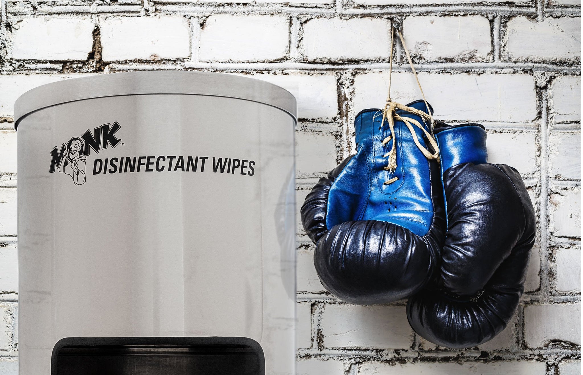 Monk Disinfecting Wipes Stainless Steel Stand W/Built-in Trash Can For Gym Disinfecting Wipes