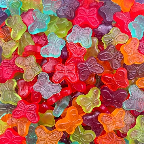 Mini Gummy Butterflies Candy, Assorted Fruit Flavored (1 Pound Bag)