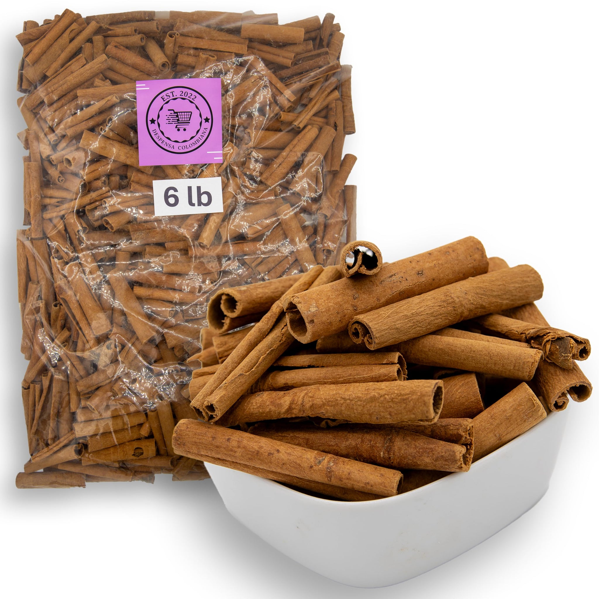 6 Lbs Cinnamon Sticks Bulk - 2.75” Bag of Canela en Rama by Despensa Colombiana - Decorative 6 lbs Canela Sticks for Cocktails, Baking and Flavoring