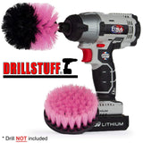 Drillstuff Cleaning Brush Kit - Includes 2-Piece Scrub Brush Set with Quick Change Shaft for Cordless Drills, Ideal for Bathrooms, Kitchens, and More