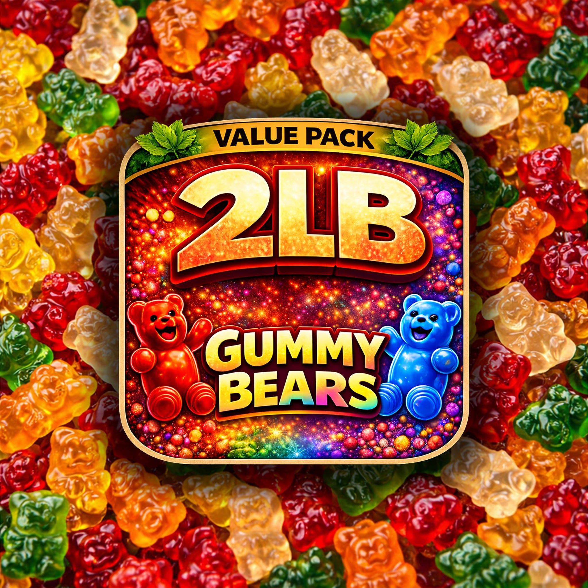 Gummy Bears Candy | Bulk 2 LB Value Pack | Assorted Fruity Gummy Bears | Soft, Chewy & Fresh Candy | Perfect for Parties, Movie Nights, Events, Candy